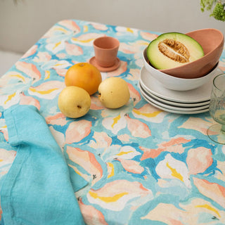 Pastel Iris Linen Tablecloth - Linen Tales 