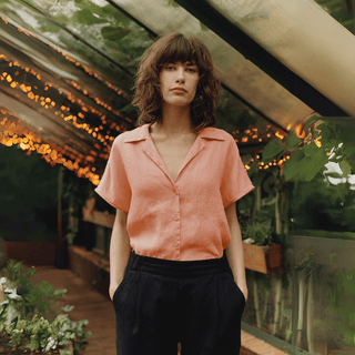 Peach Linen Melody Shirt - Linen Tales 1