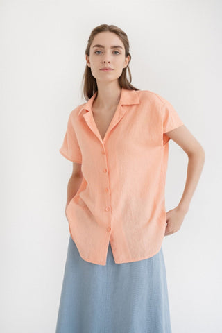 Peach Linen Melody Shirt - Linen Tales 2