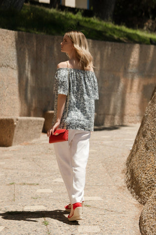 Porcelain Flowers Linen Jazz Top - Linen Tales 3