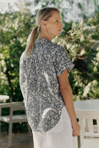 Porcelain Flowers Linen Melody Shirt - Linen Tales 3