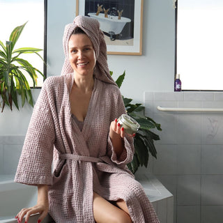 Powder Bathrobe & Towel Bundle - Linen Tales Global 