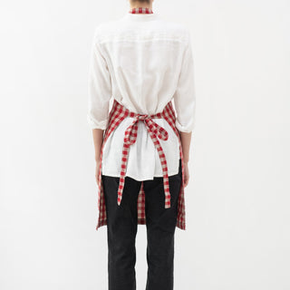 Red Gingham Linen Daily Apron - Linen Tales Global 3