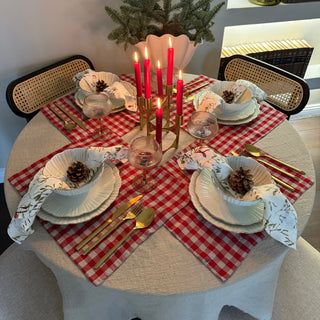 Red Gingham Linen Placemat - Linen Tales 