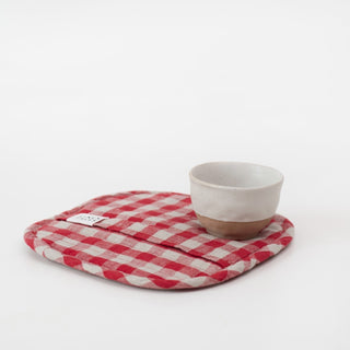 Red Gingham Linen Potholder - Linen Tales 3