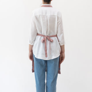 Red Natural Stripes Linen Daily Apron - Linen Tales 3