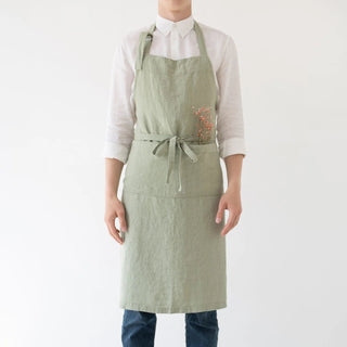 Sage Linen Chef Apron - Linen Tales 1