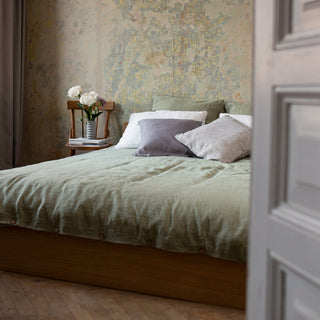Sage Linen Duvet Cover Set - Linen Tales 
