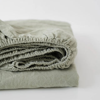 Sage Linen Fitted Sheet - Linen Tales 4