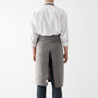 Stone Linen Chef Apron - Linen Tales 3