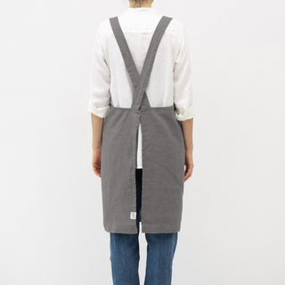 Stone Linen Crossback Apron - Linen Tales 3