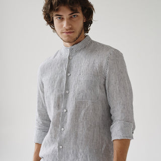 Stripe Linen Snapdragon Shirt - Linen Tales Global 