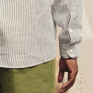Stripe Linen Snapdragon Shirt - Linen Tales Global 8