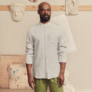 Stripe Linen Snapdragon Shirt - Linen Tales Global 4
