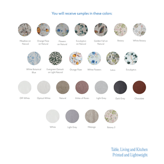 Table, Living and Kitchen Printed and Lightweight Fabric Sample, 10x15 cm - Linen Tales Global 
