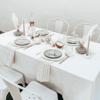 White Linen Tablecloth 5