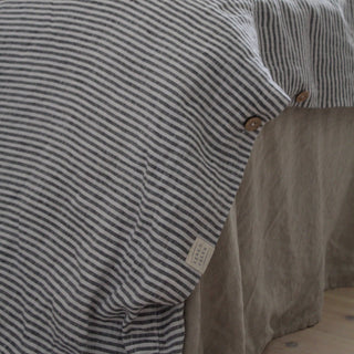 Thin Black Stripes Linen Duvet Cover Set - Linen Tales 4