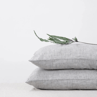 Thin Black Stripes Linen Pillowcase - Linen Tales Global 1