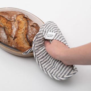 Thin Black Stripes Linen Potholder - Linen Tales 3