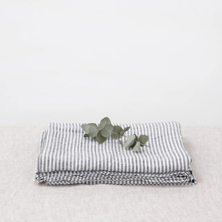 Thin Black Stripes Linen Flat Sheet - Linen Tales 4