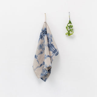 Tie Dye on Natural Linen Kitchen Towel - Linen Tales Global 