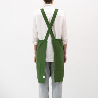 True Green Crossback Apron - Linen Tales 3