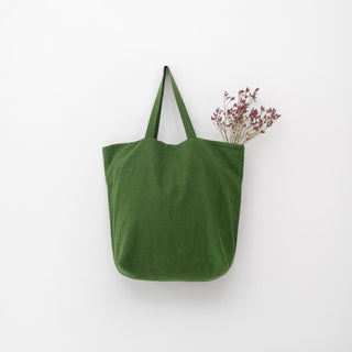 True Green Linen Big Bag - Linen Tales 