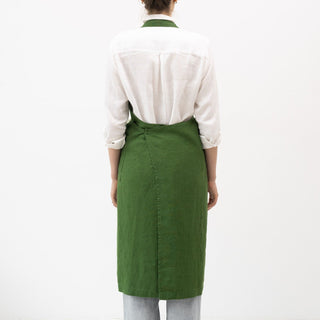 True Green Linen Chef Apron - Linen Tales 3