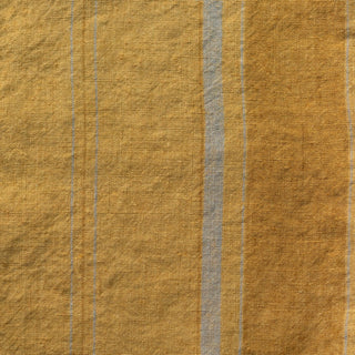 Unwashed Amber Bronze Stripes Linen Fabric 190 g/sq.m - Linen Tales 