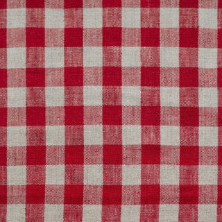 Unwashed Red Gingham Fabric 190 g/sq.m - Linen Tales 