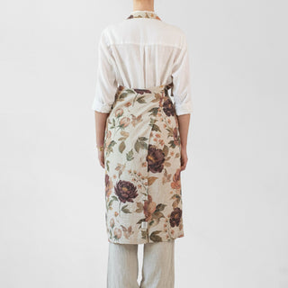 Vintage Roses Linen Chef Apron - Linen Tales 3