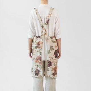 Vintage Roses Linen Crossback Apron - Linen Tales 3