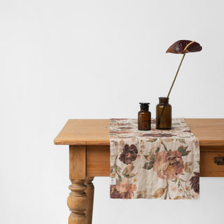 Vintage Roses Linen Table Runner - Linen Tales 