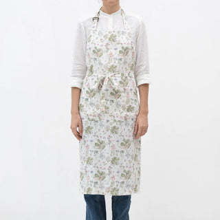 White Botany Linen Chef Apron - Linen Tales 
