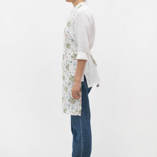 White Botany Linen Daily Apron - Linen Tales 