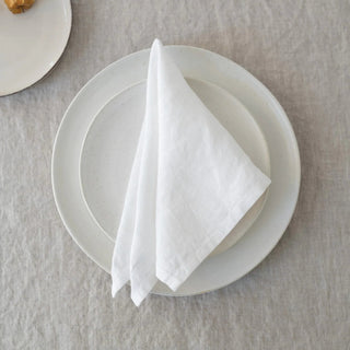 White Lightweight Linen Napkins Set of 2 - Linen Tales 