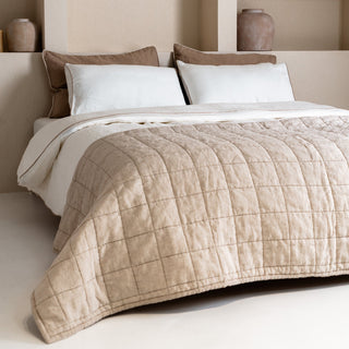 White Linen Duvet Cover Set with Natural Piping - Linen Tales Global 4