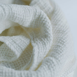 White Linen Fine Waffle Towel - Linen Tales 