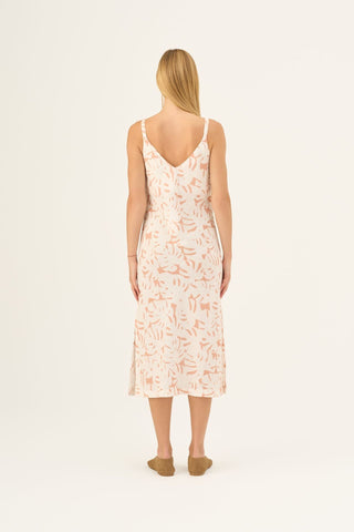 White Monstera Linen Chamomile Dress - Linen Tales Global 3