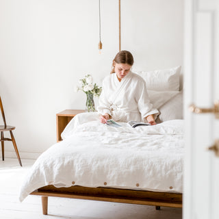 White Waffle Bathrobe & Towel Bundle 10