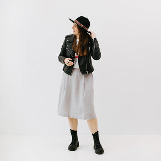 Wind Grey Linen Tulip Skirt - Linen Tales 3