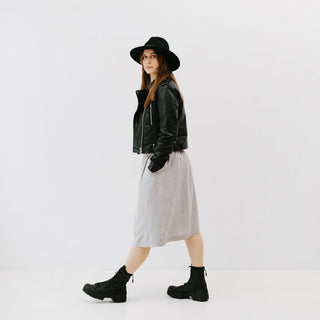 Wind Grey Linen Tulip Skirt - Linen Tales 4