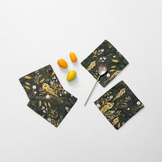 Woodland Linen Coasters Set of 4 - Linen Tales 