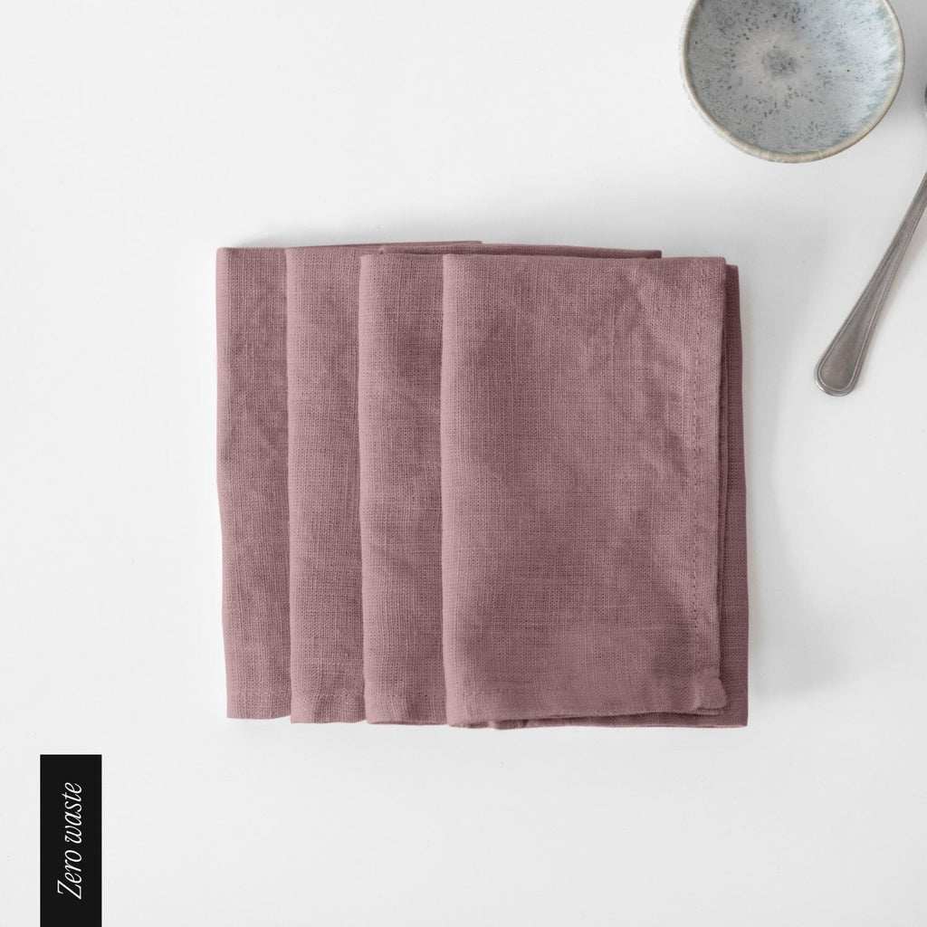 Zero Waste Ashes of Roses Linen Napkins Set of 4 – Linen Tales