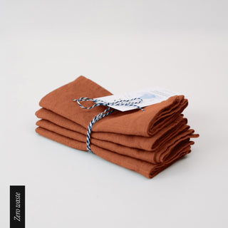 Zero Waste Baked Clay Linen Napkins Set of 4 - Linen Tales 