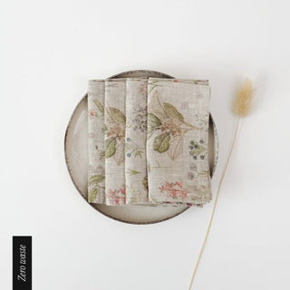 Zero Waste Botany Linen Napkins Set of 4 - Linen Tales 