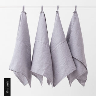 Zero Waste Light Grey Linen Kitchen Towels Set of 4 - Linen Tales 