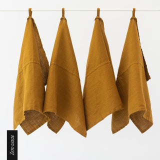 Zero Waste LIMITED EDITION Bronze Linen Kitchen Towels Set of 4 - Linen Tales Global 