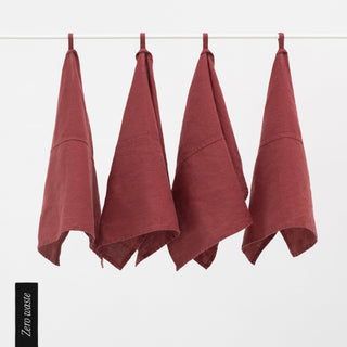 Zero Waste Marsala Linen Kitchen Towels Set of 4 - Linen Tales 