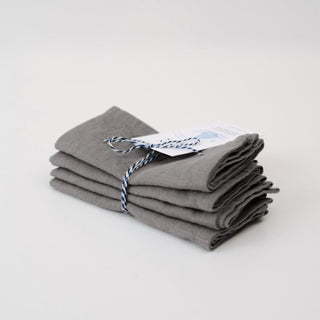 Zero Waste Stone Linen Napkins Set of 4 - Linen Tales 3